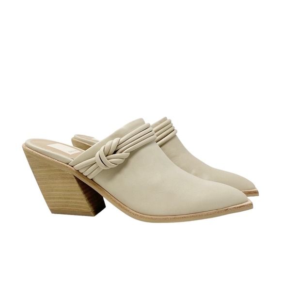 NEW Dolce Vita Sita Mules Sand Nubuck Off White Size 7.5 - Picture 3 of 13